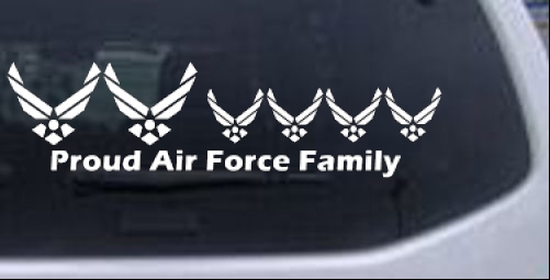 Proud Air Force Stick Family 4 Kids Stick Family car-window-decals-stickers