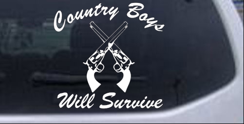 Country Boys Will Survive Country car-window-decals-stickers