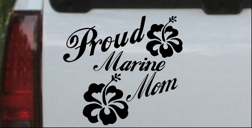 Proud Marine Mom Hibiscus Flowers
