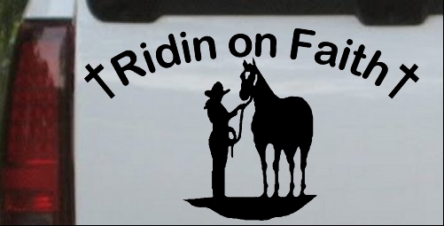 Ridin on Faith Cowgirl and Horse