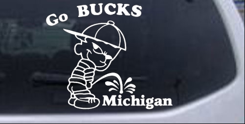 Go Bucks Pee On Michigan Pee Ons car-window-decals-stickers