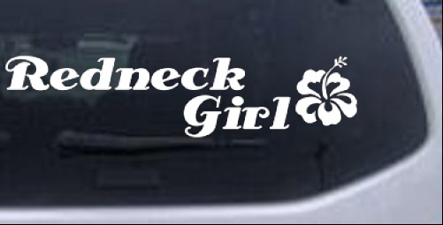 Redneck Girl Hibiscus Flower  Country car-window-decals-stickers