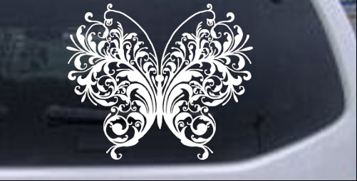 Swirl Butterfly Butterflies car-window-decals-stickers