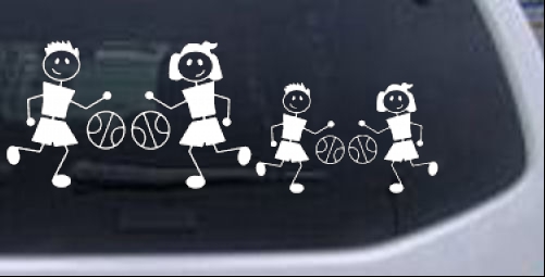 Basketball Stick Family 2 Kids Stick Family car-window-decals-stickers