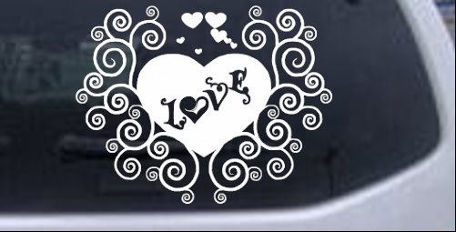 Swirl Heart Love Christian car-window-decals-stickers