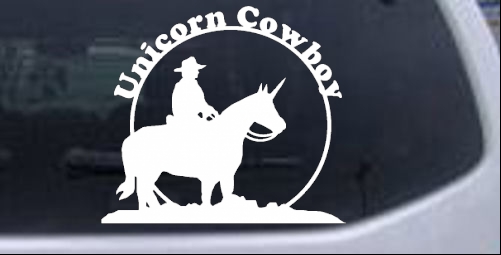 Unicorn Cowboy Funny car-window-decals-stickers