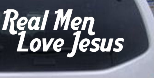 Real Men Love Jesus Text Only Christian car-window-decals-stickers