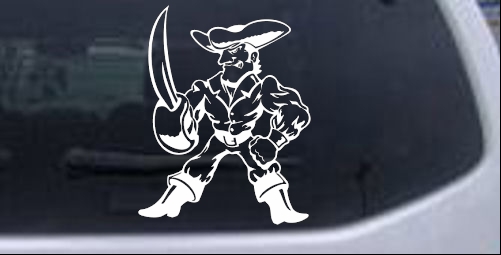 Buff Pirate With Sword People car-window-decals-stickers