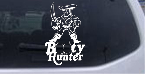 Pirate Booty Hunter Funny car-window-decals-stickers