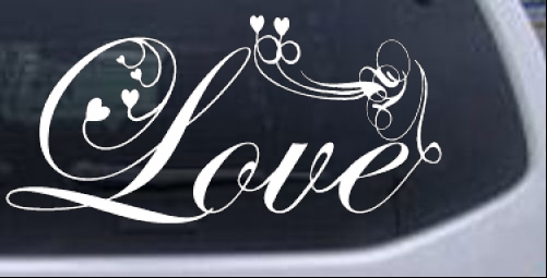 Love Swirl With Hearts Christian car-window-decals-stickers