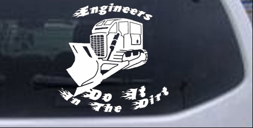 Engineers Do It In The Dirt Military car-window-decals-stickers