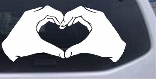 Hands In Shape Of Heart Christian car-window-decals-stickers