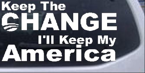 Keep The Change Political car-window-decals-stickers