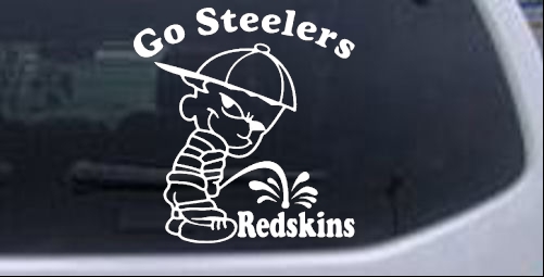 Go Steelers Pee On Redskins Pee Ons car-window-decals-stickers