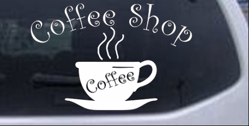 Coffee Shop Cup Business car-window-decals-stickers