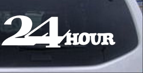 24 Hour Thick Store Window Sign Business car-window-decals-stickers