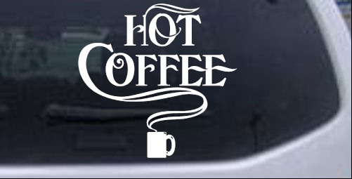 Hot Coffee Cafe Diner  Business car-window-decals-stickers