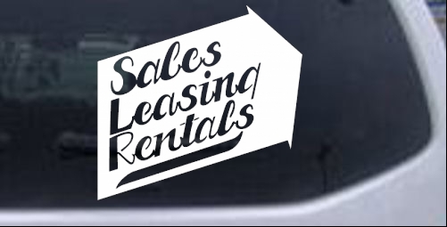 Sales Leasing Rentals Advertisement Decal Business car-window-decals-stickers
