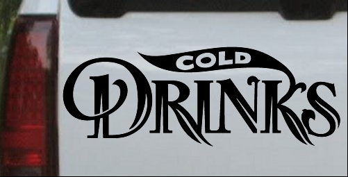 Cold Drinks Advertising Window Decal