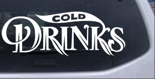 Cold Drinks Advertising Window Decal Business car-window-decals-stickers