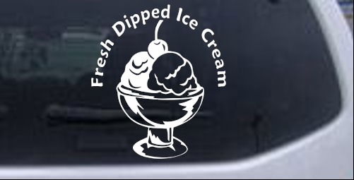 Fresh Dipped Ice Cream Business car-window-decals-stickers