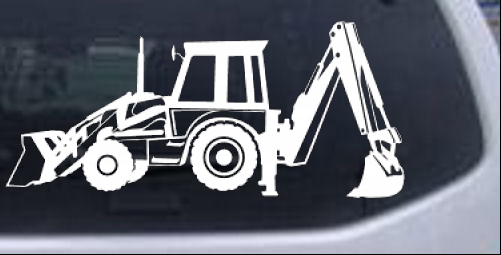 Backhoe Tractor Business car-window-decals-stickers