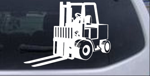 Fork Lift Construction Business car-window-decals-stickers