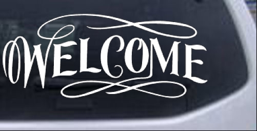 Welcome Swirls Business car-window-decals-stickers