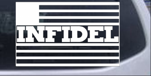 Infidel With US Flag Military car-window-decals-stickers