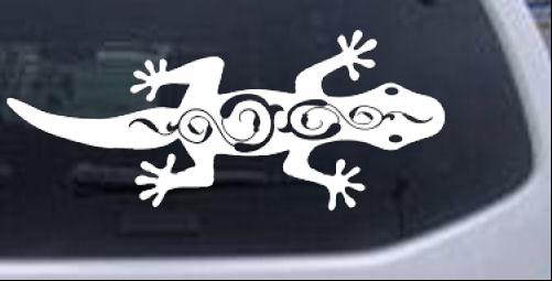 Lizard With Back Swirls Animals car-window-decals-stickers