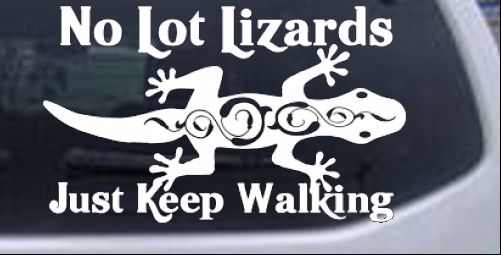 No Lot Lizards Funny car-window-decals-stickers