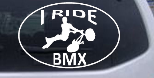 I Ride BMX Sports car-window-decals-stickers