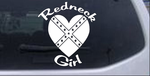 Redneck Girl Rebel Heart Country car-window-decals-stickers