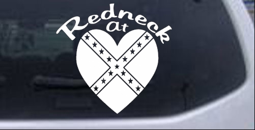 Redneck At Heart Country car-window-decals-stickers