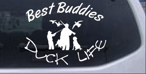 Best Buddies Duck Life Curved Hunting And Fishing car-window-decals-stickers
