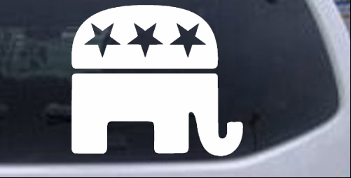 Republican Elephant Political car-window-decals-stickers