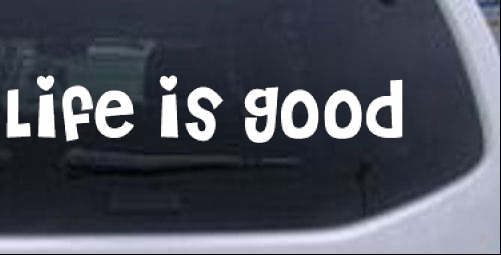 Life is Good Hearts Christian car-window-decals-stickers