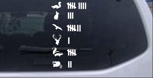 Keeping Count Roadkill Animals Funny car-window-decals-stickers