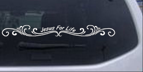 Jesus For Life Wide Swirl Christian car-window-decals-stickers