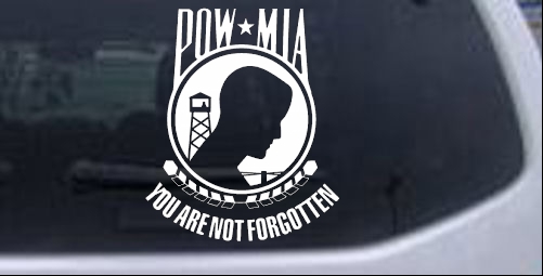 POW MIA Not Forgotten Open Military car-window-decals-stickers