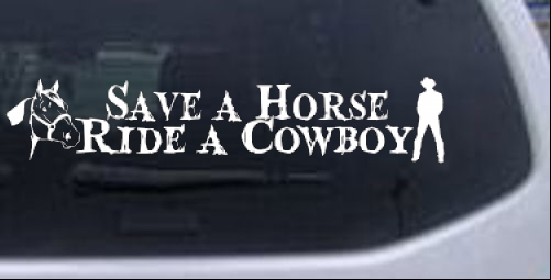 Save a Horse Ride a Cowboy Western car-window-decals-stickers