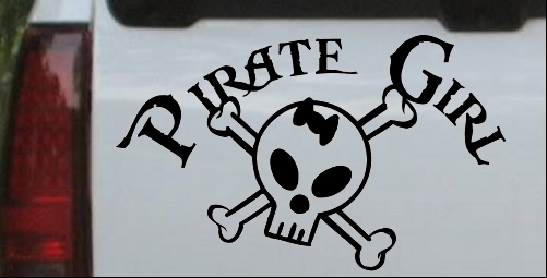 Pirate Girl Cute Skull