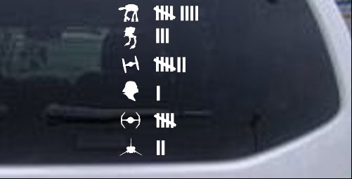 Star Wars Keeping Count Sci Fi car-window-decals-stickers