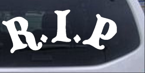 R.I.P Rest In Peace Castle Font In Memory Of car-window-decals-stickers