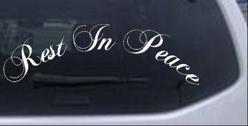 Rest In Peace Swirl Text In Memory Of car-window-decals-stickers