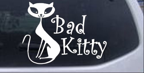 Slim Cat Bad Kitty Animals car-window-decals-stickers