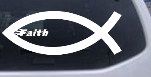 Christian Fish Blazing Faith Christian car-window-decals-stickers