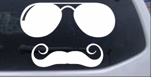 Sunglasses Handlebar Mustache Funny car-window-decals-stickers