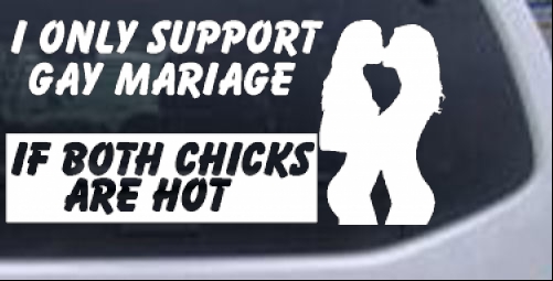 Funny Support Gay Marriage Funny car-window-decals-stickers
