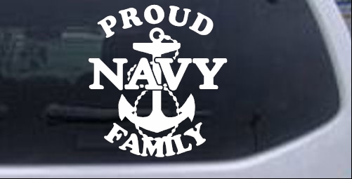 Proud Navy Anchor Family Military car-window-decals-stickers